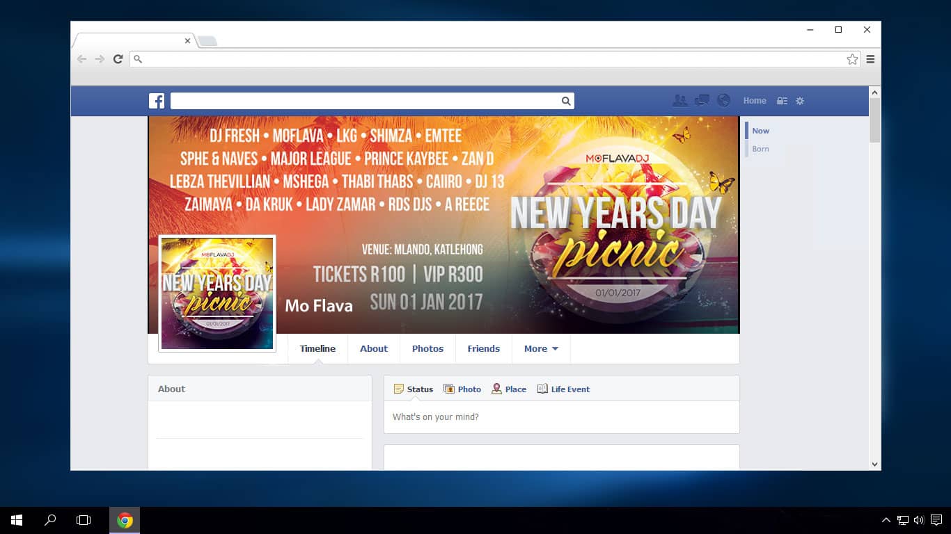 New Years Day Picnic '17 Facebook Cover | KEMOSO
