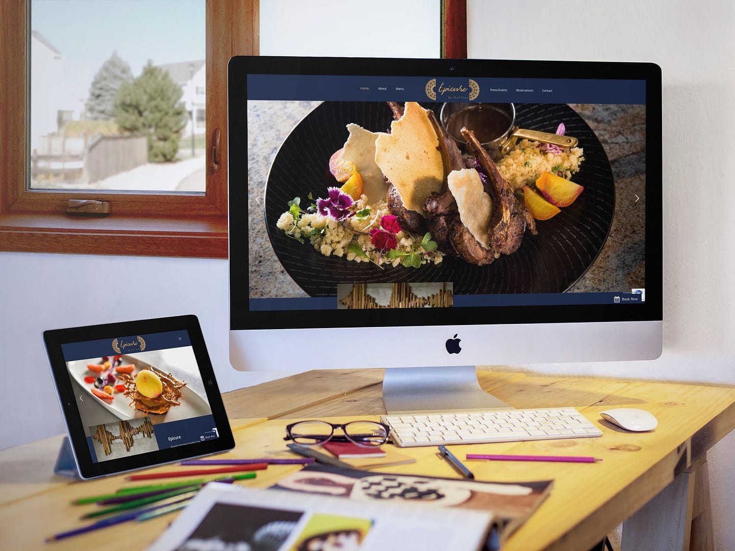 Epicure Restaurant Website (Tablet | Desktop) | KEMOSO