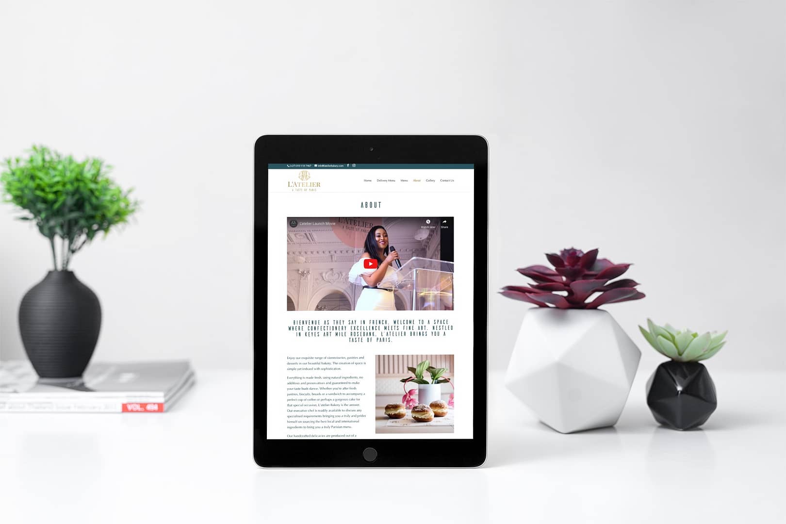 Latelier Bakery Website (Tablet) | KEMOSO
