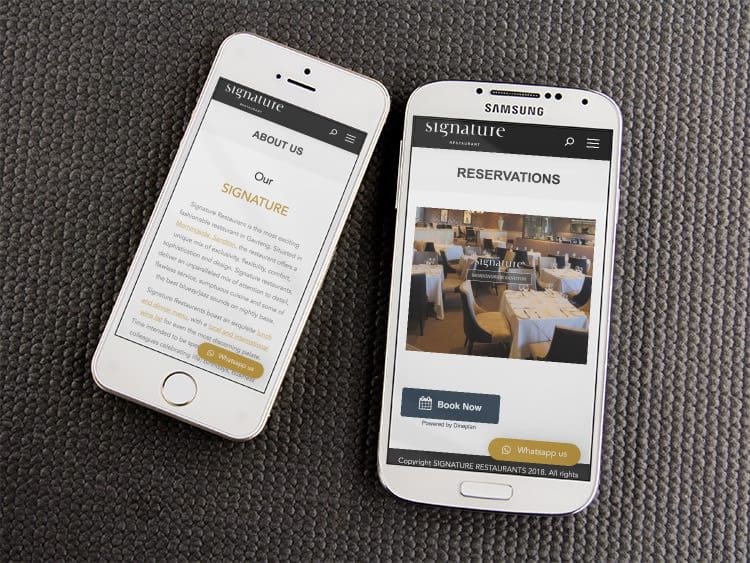 Signature Restaurant Website (Smartphone) | KEMOSO
